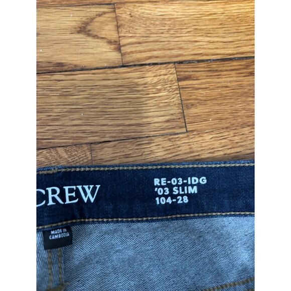 J. Crew Womens '03 Slim Jeans Sz 32 Blue Dark Wash Stretch Denim Pants RE-03-IDG - Picture 4 of 9